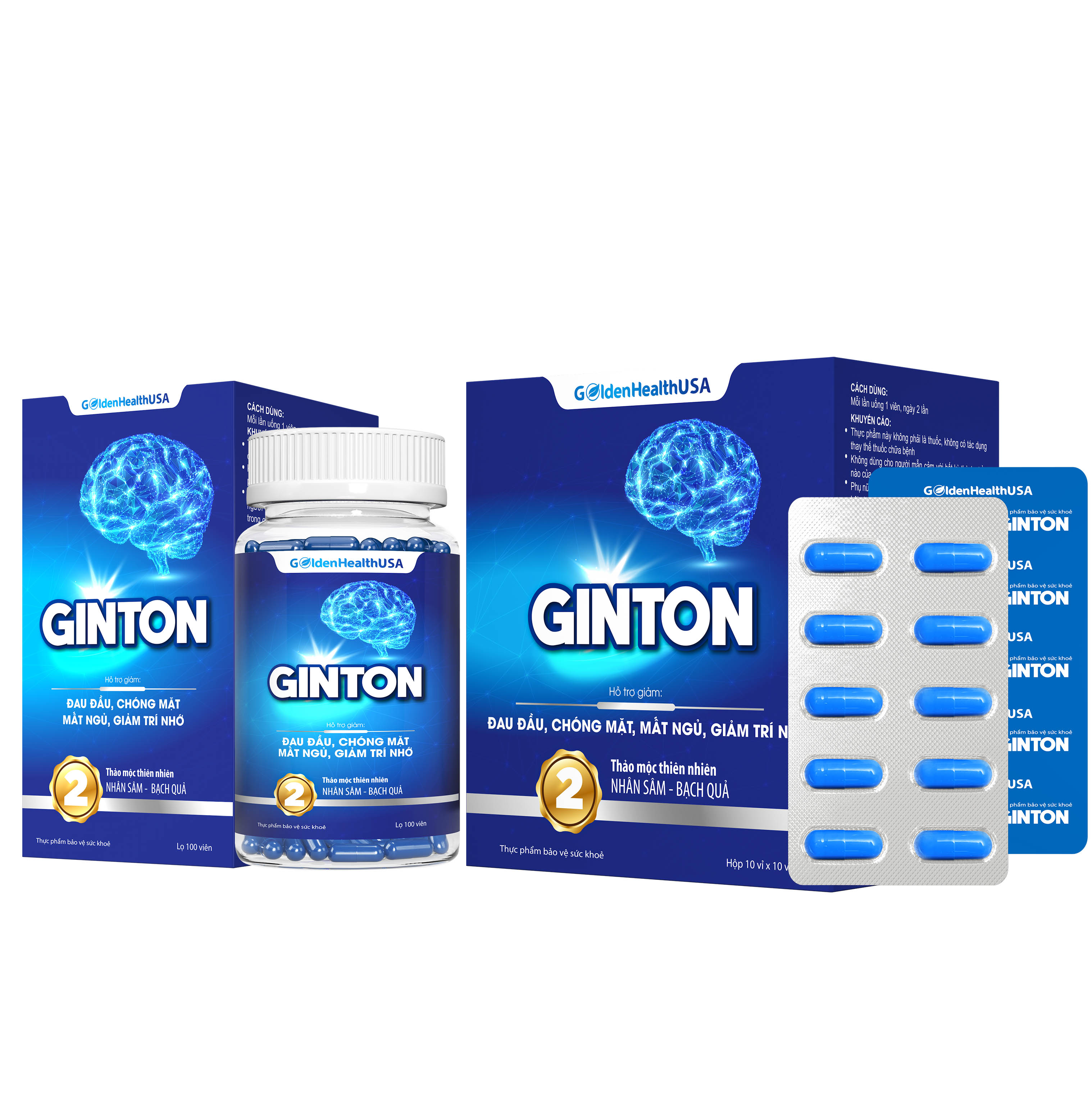 GINTON- Hỗ trợ giảm đau đầu, chóng mặt, mất ngủ, giảm trí nhớ