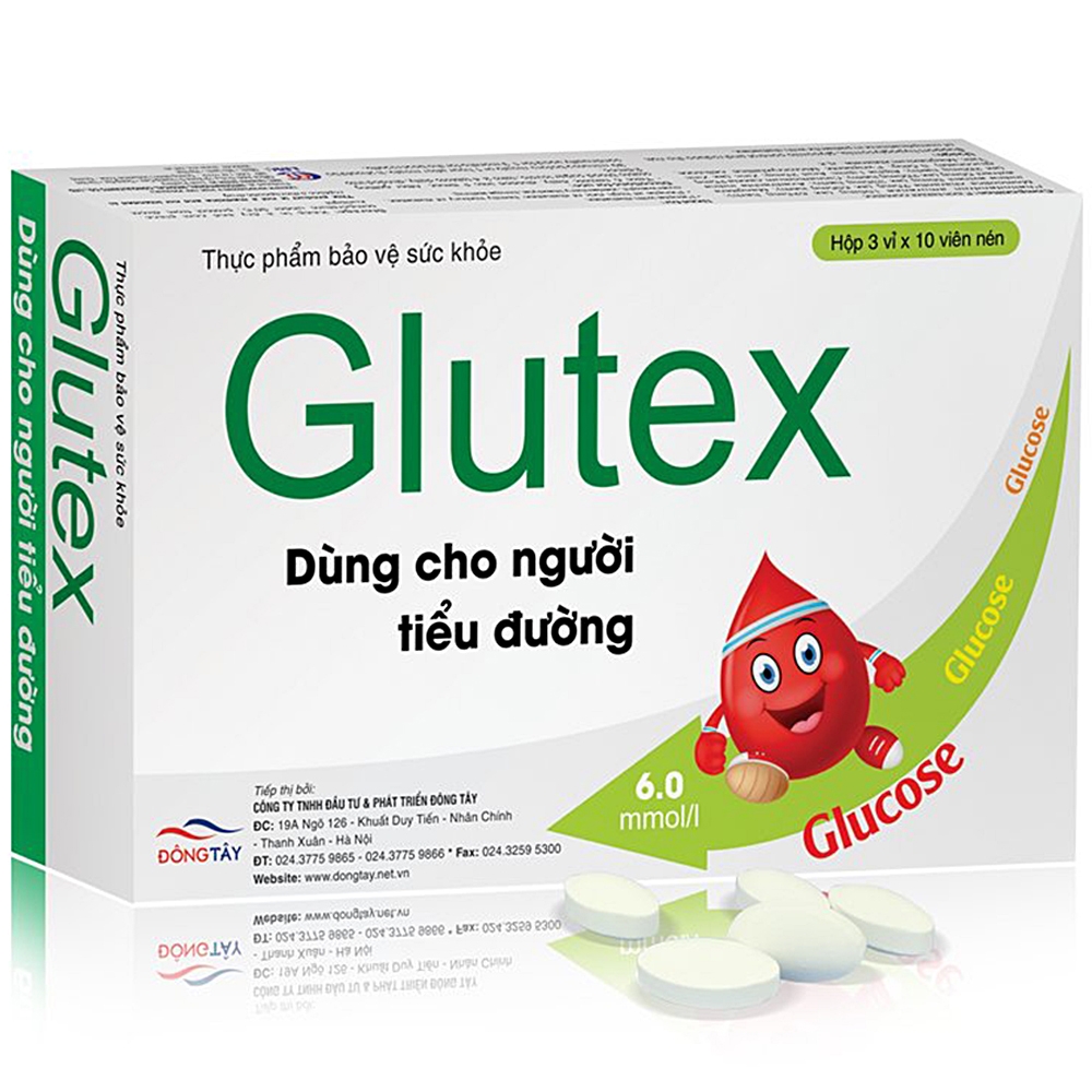 Viên Uống Glutex Đông Tây Hỗ Trợ Hạ, Kiểm Soát Đường Huyết