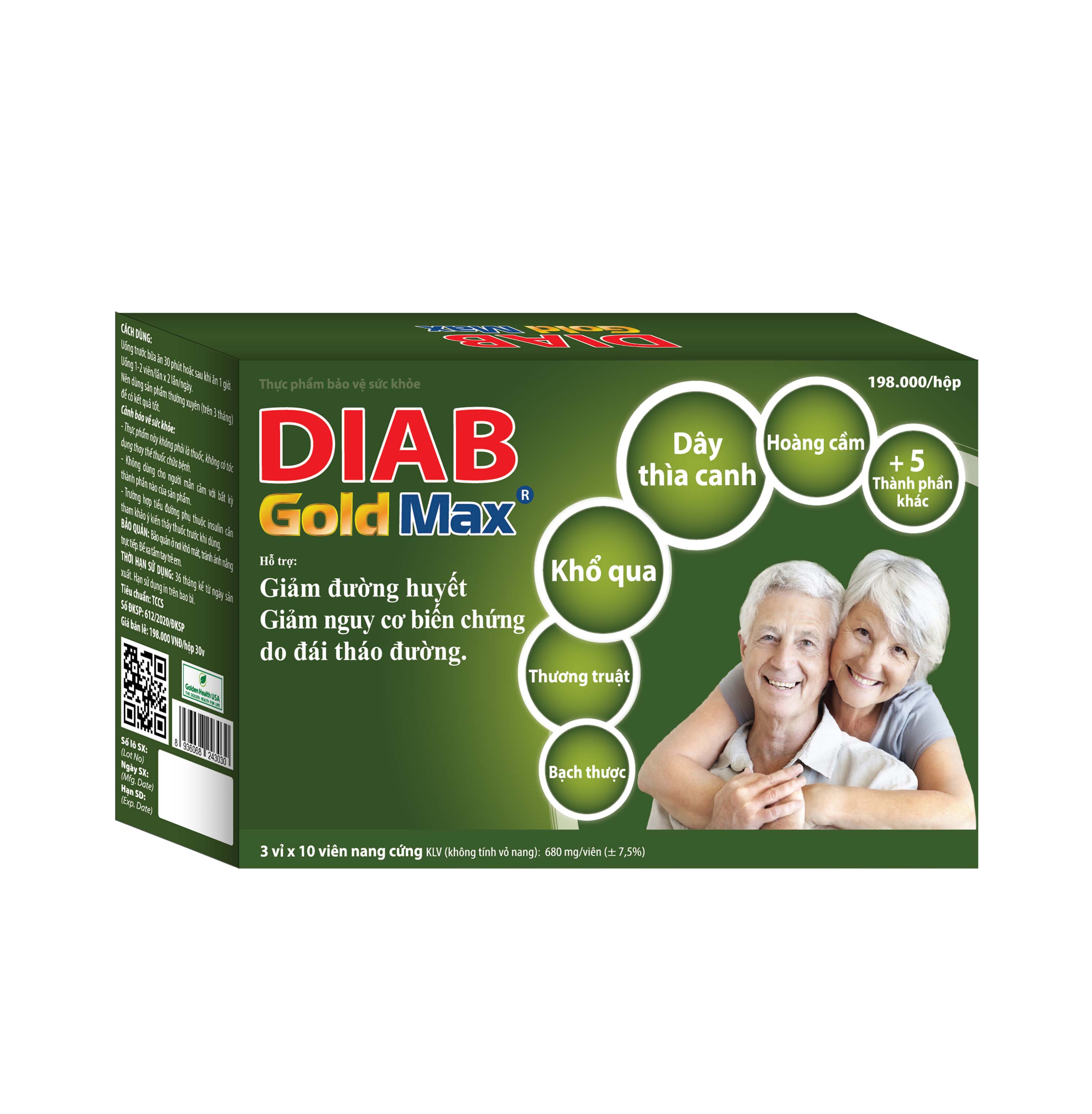 DIAB GOLD MAX- Hỗ trợ hạ đường huyết, hạ cholesterol máu.