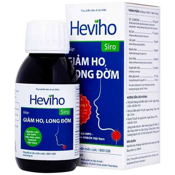 Siro Ho Heviho 100Ml Giúp Giảm Ho, Long Đờm