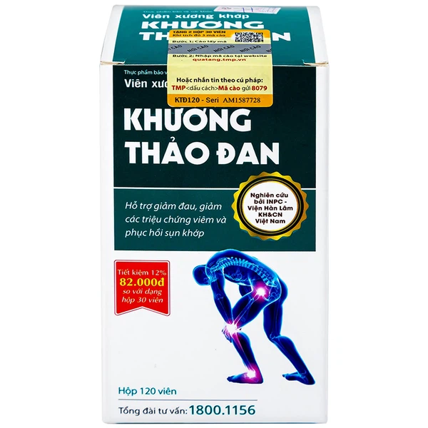 Viên Xương Khớp Khương Thảo Đan Hỗ Trợ Trơn Khớp, Phục Hồi Sụn Khớp (Lọ 120 Viên)