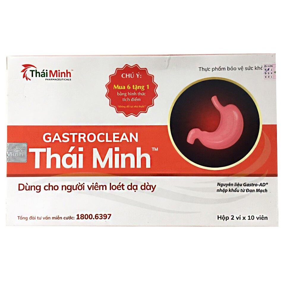 VIÊN UỐNG GASTROCLEAN THÁI MINH – HỖ TRỢ GIẢM ACID DỊCH VỊ & BẢO VỆ NIÊM MẠC DẠ DÀY