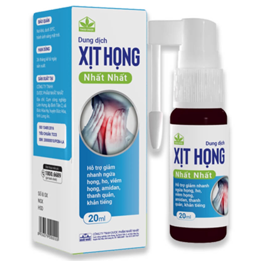 Xịt Họng Nhất Nhất 20Ml Giảm Ngứa Họng, Ho, Viêm Họng