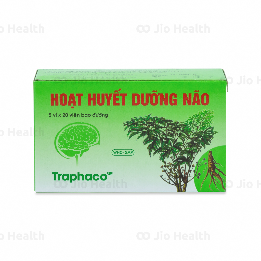 Hoạt Huyết Dưỡng Não Traphaco Điều Trị Suy Giảm Trí Nhớ (Hộp 5 Vỉ X 20 Viên)