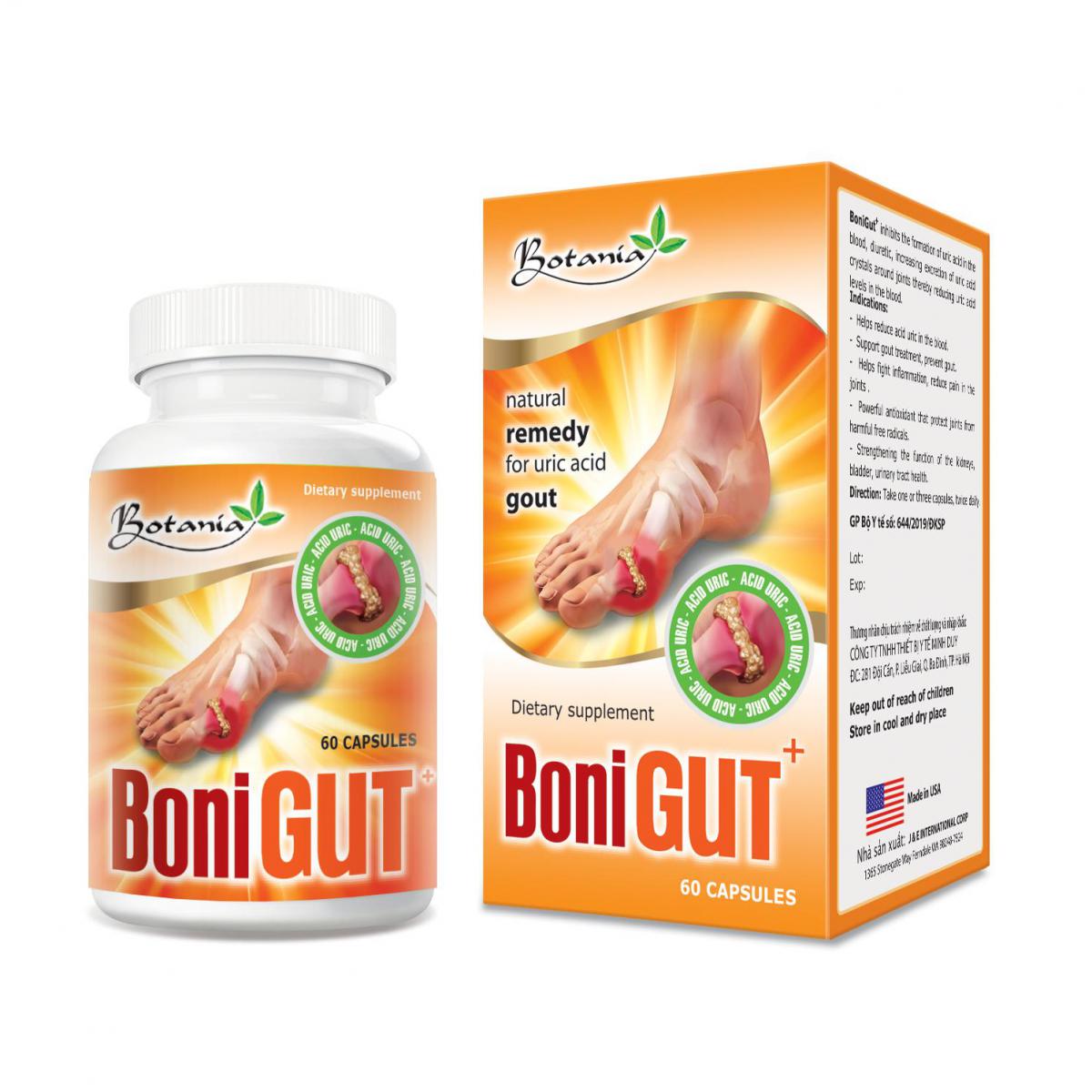 Viên Uống Hỗ Trợ Điều Trị Gout Bonigut Botania 60 Viên