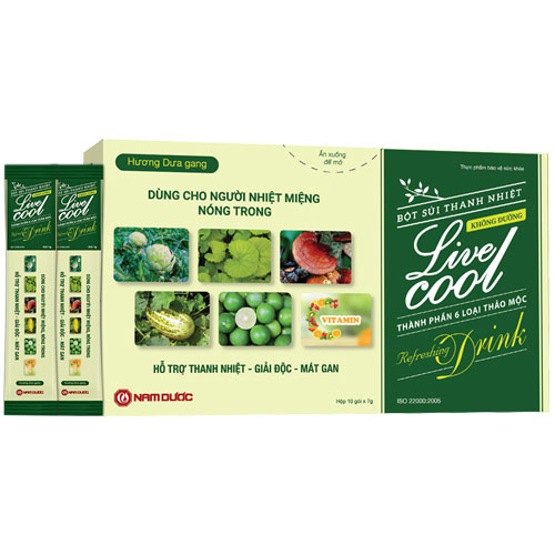 Bột sủi thanh nhiệt Livecool không đường hương dưa gang