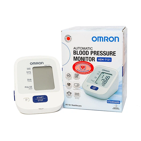 Máy Đo Huyết Áp Tự Động Omron Hem-7121 Theo Dõi Huyết Áp Tại Nhà 1 Cái