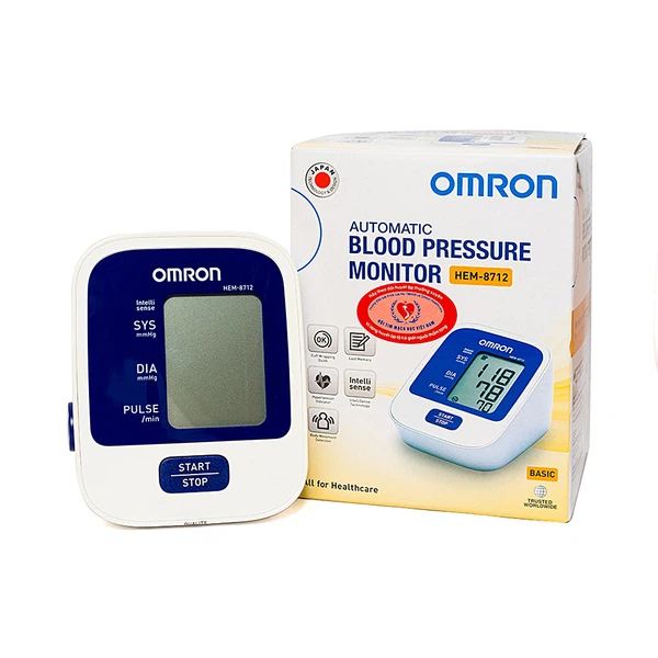 Máy Đo Huyết Áp Tự Động Omron Hem-8712 Theo Dõi Huyết Áp Tại Nhà 1 Cái