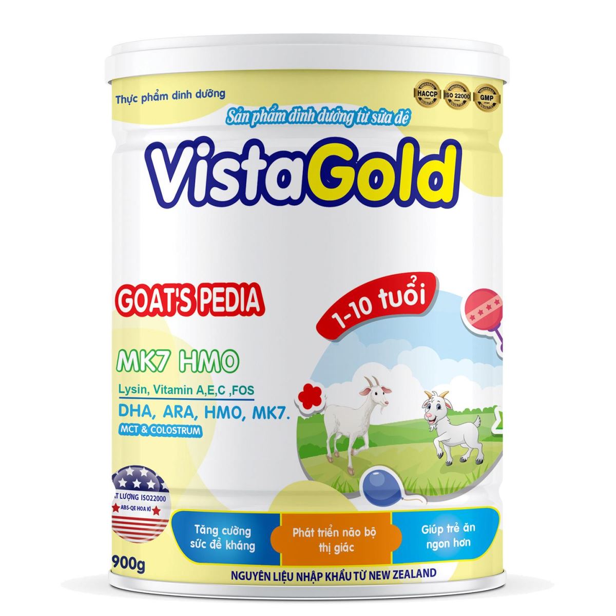 Sữa bột Vistagold Goats Pedia 900g - Dành cho trẻ biếng ăn