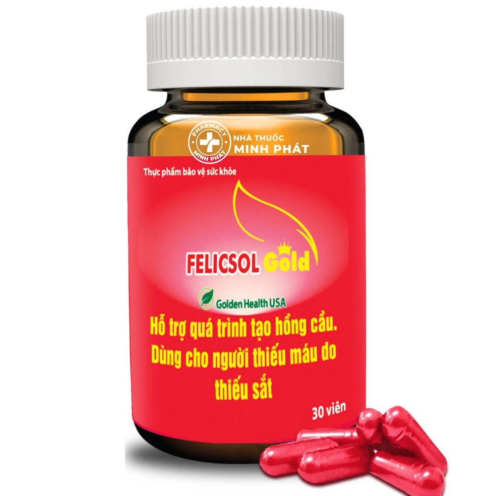FELICSOL GOLD- Hỗ trợ quá trình tạo hồng cầu, dùng cho người thiếu máu do thiếu sắt