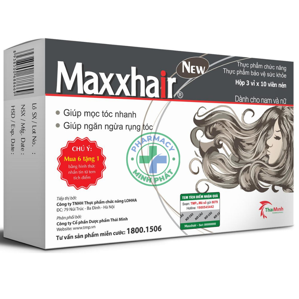 Viên Uống Maxxhair New Ngăn Rụng Tóc, Trị Hói Đầu