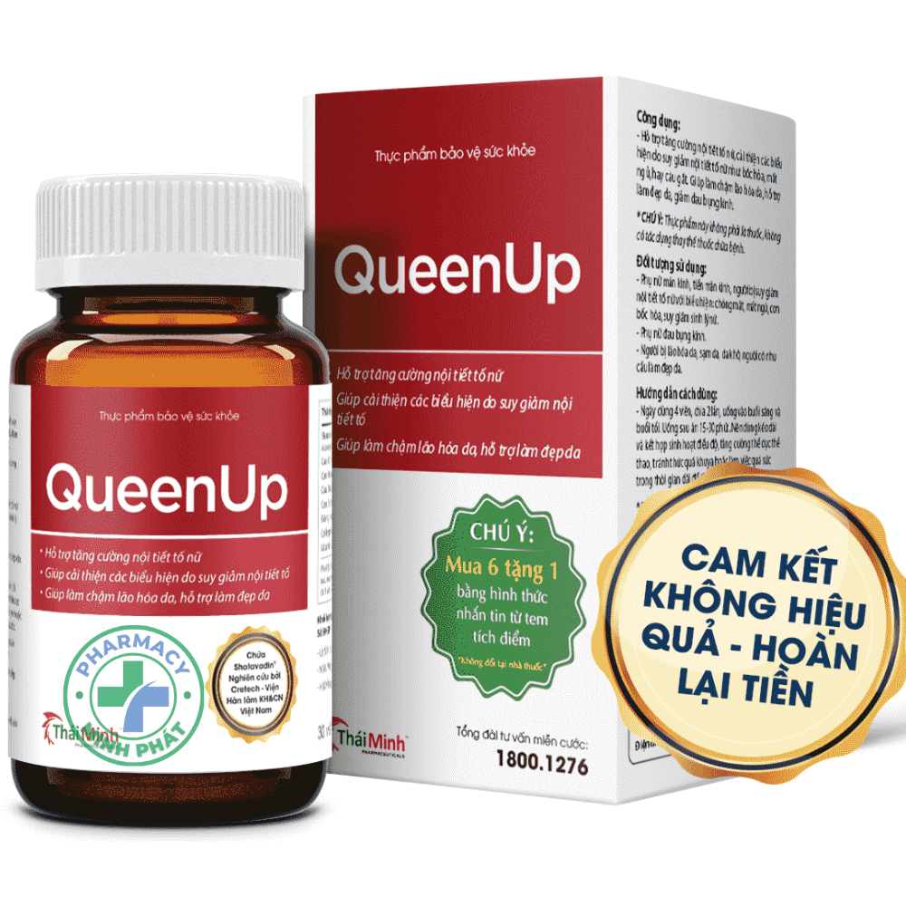 Viên Uống Queenup Thái Minh Tăng Cường Nội Tiết Tố Nữ, Làm Chậm Lão Hóa Da 30 Viên