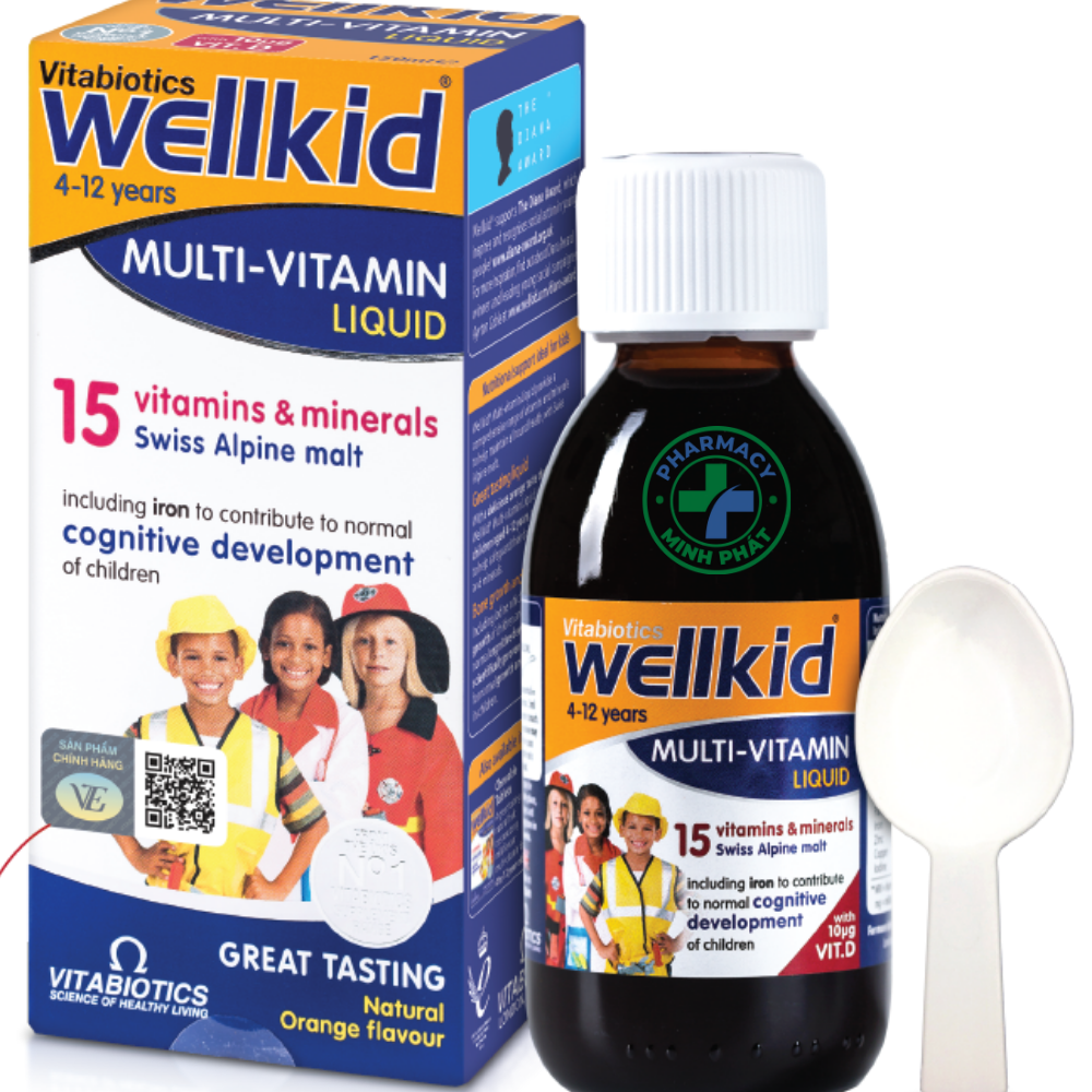 Wellkid Multi-Vitamin Liquid - Bổ sung 15 vitamin và khoáng chất cho trẻ từ 4 – 12 tuổi