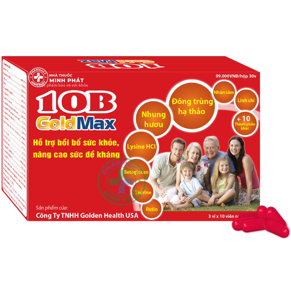 10B GOLD MAX - Hỗ trợ bồi bổ sức khỏe, nâng cao sức đề kháng