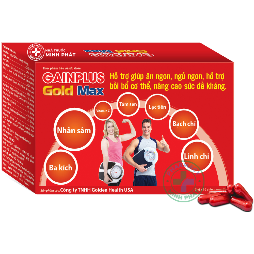 GAINPLUS GOLD MAX - Giúp ăn ngon, ngủ ngon, hấp thu tốt, nhanh chóng phục hồi thể lực