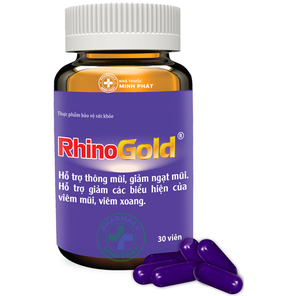 RHINO GOLD - Giúp giảm đau đầu vùng trán, vùng hốc mũi, giảm ngạt mũi, chảy nước mũi.