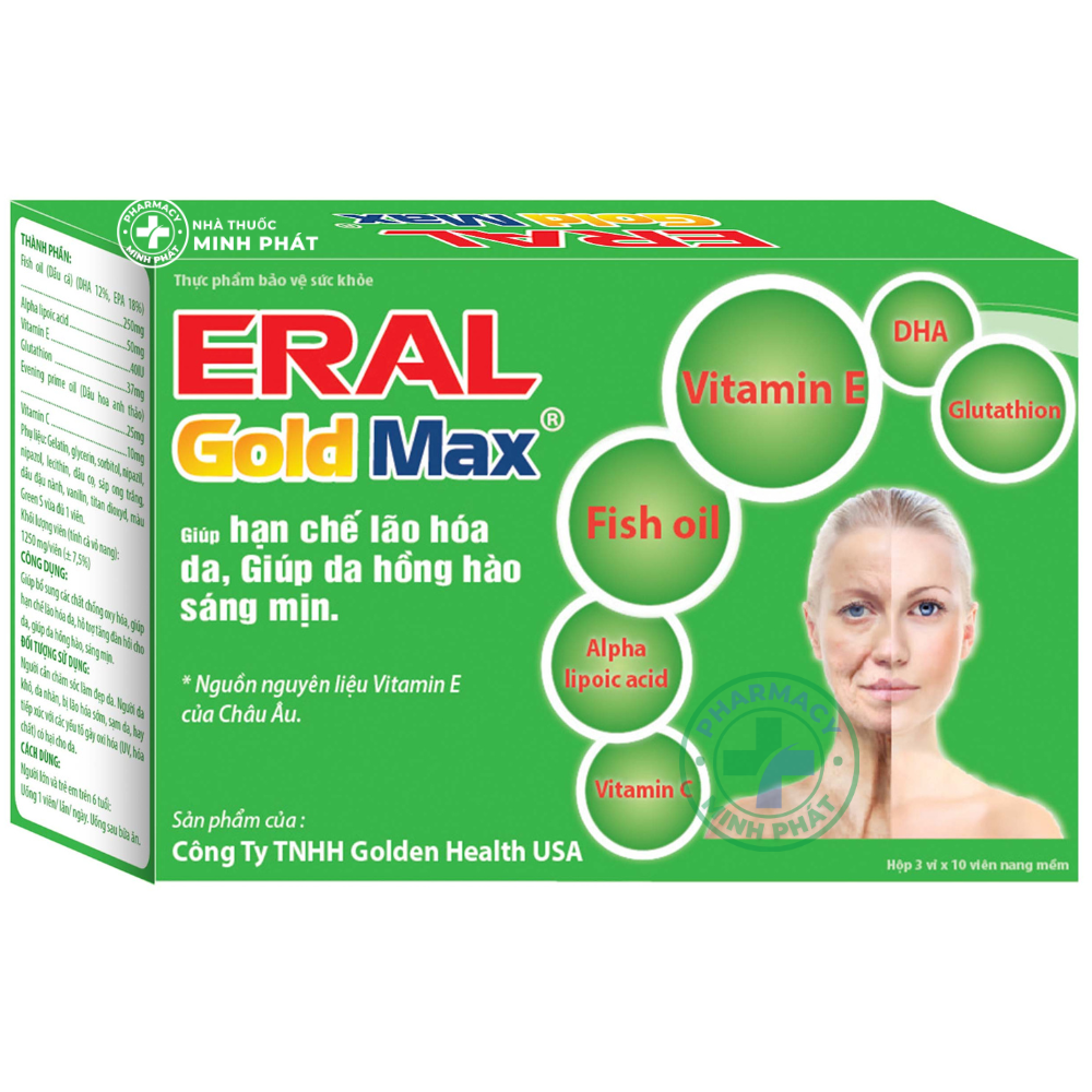 ERAL GOLD MAX - Hỗ trợ tăng đàn hồi cho da, giúp da hồng hào, sáng mịn.