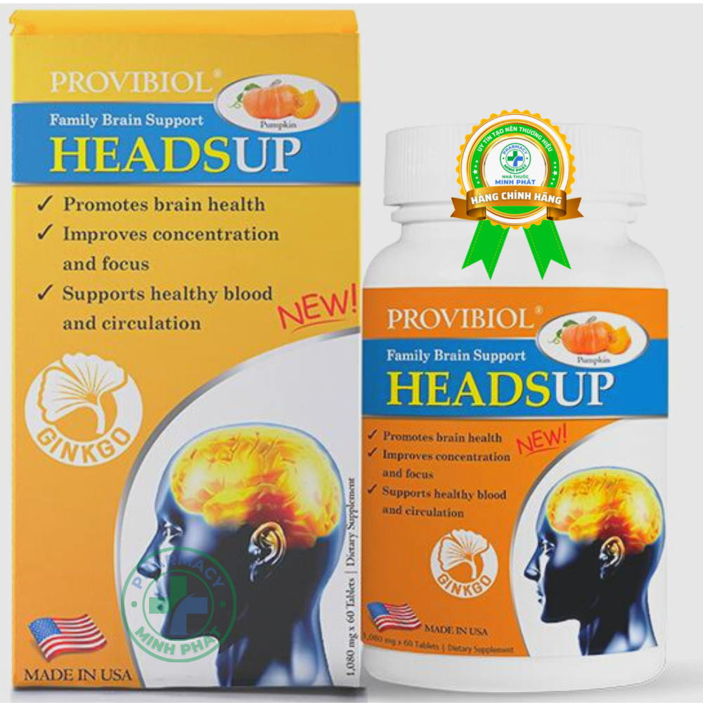 VIÊN UỐNG TUẦN HOÀN MÁU NÃO VÀ CẢI THIỆN TRÍ NHỚ PROVIBIOL HEADSUP (30 VIÊN)